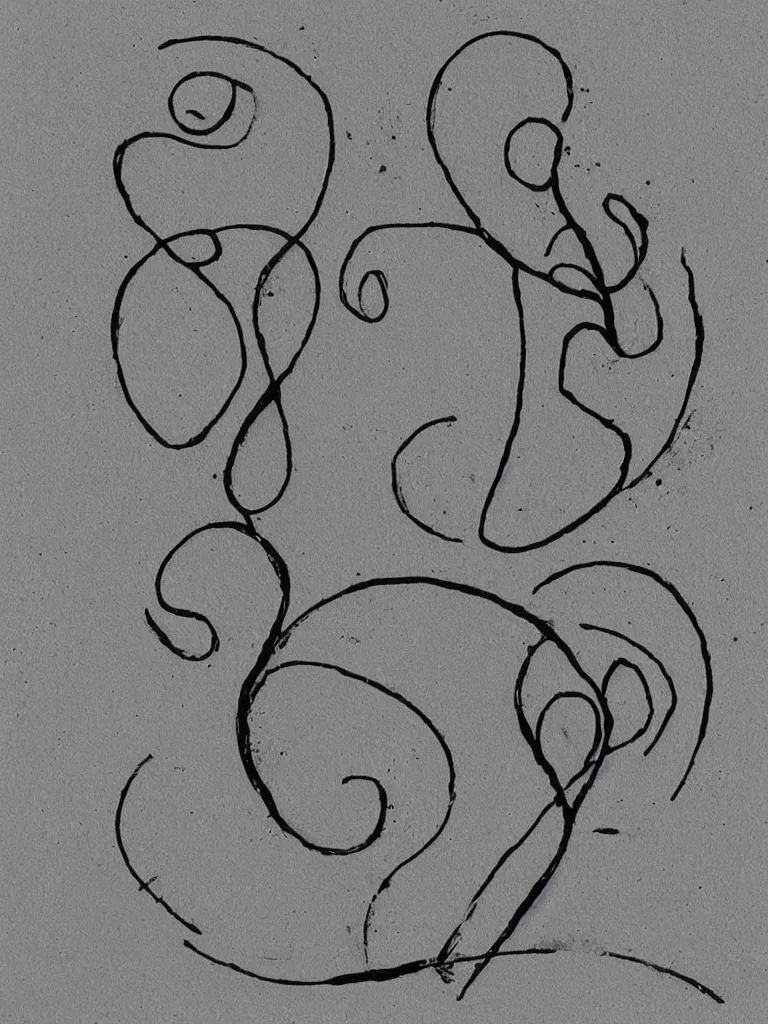 Image similar to a single line tracing of an acorn that turns into a tree in the shape of a treble clef with a perceptual edge in the middle, single line drawing with small color explosions