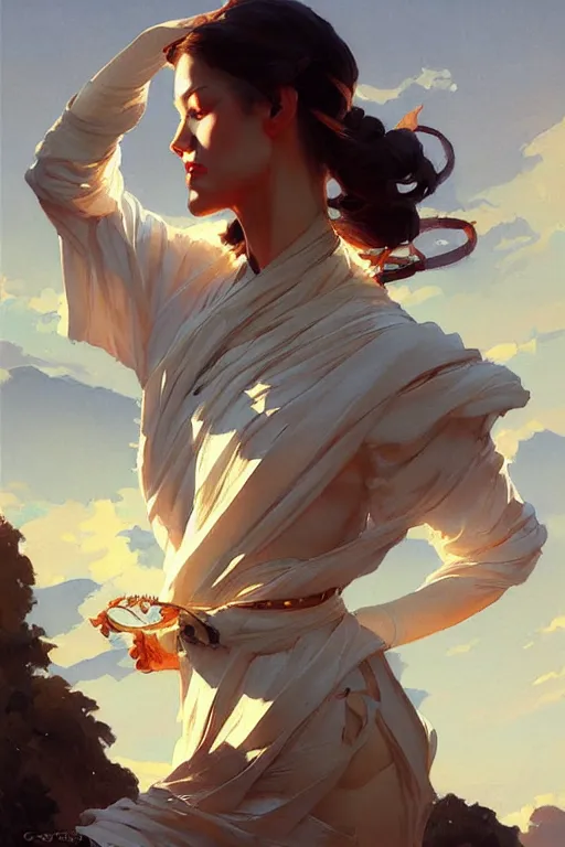 Prompt: landscape, taoism, painting by greg rutkowski, j. c. leyendecker, artgerm