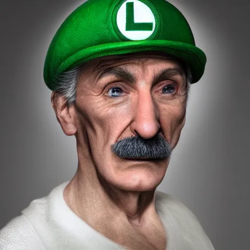 Image similar to stunning award winning hyperrealistic hdr 8 k highly detailed portrait photo of luigi as a real human