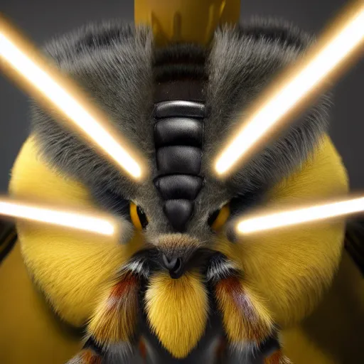 Image similar to photography of a realistic beedrill animal, ultra detailed, 8 k, cinematic lighting, natural background, trending on artstation, pokemon