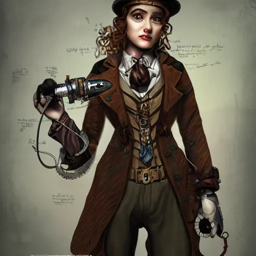 Image similar to steampunk scientist, portrait, medium shot, digital art, concept art, fantasy art, highly detailed, hd wallpaper, hdr, artstation, deviantart, behance