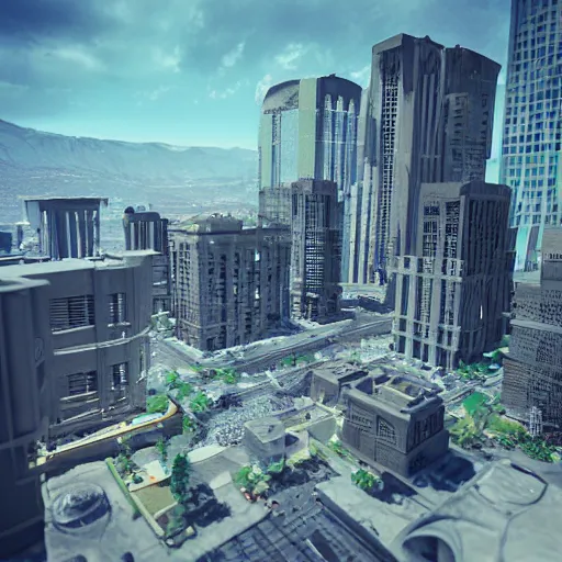 Prompt: “ salt lake city cityscape, biomechanical, environmental concept art, rendered in 3 d, unreal engine, cyberpunk ”