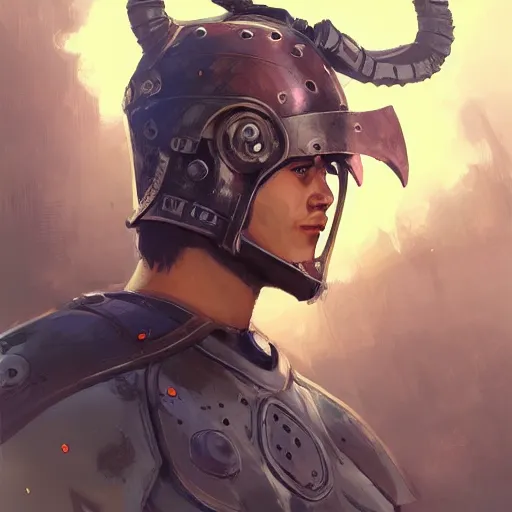 Image similar to cyberpunk viking helmet mask warrior goddess robot ninja fantasy, art gta 5 cover, official fanart behance hd artstation by jesper ejsing, by rhads, makoto shinkai and lois van baarle, ilya kuvshinov, ossdraws