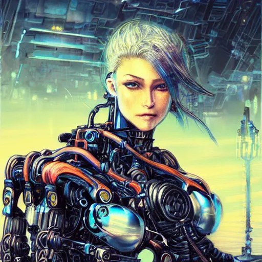 Image similar to a portrait of a character in a scenic environment by ayami kojima, hyperdetailed, cyberpunk, cool, cybernetically enhanced, trending on artstation