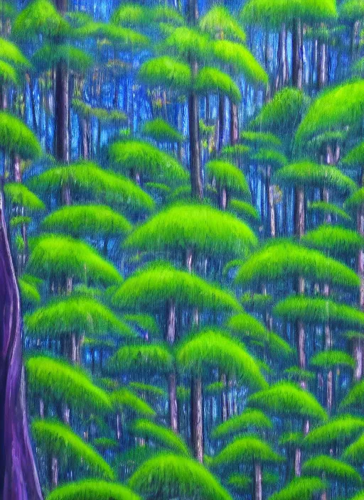 Image similar to lush forest, high detail, 4 k, expressionism style