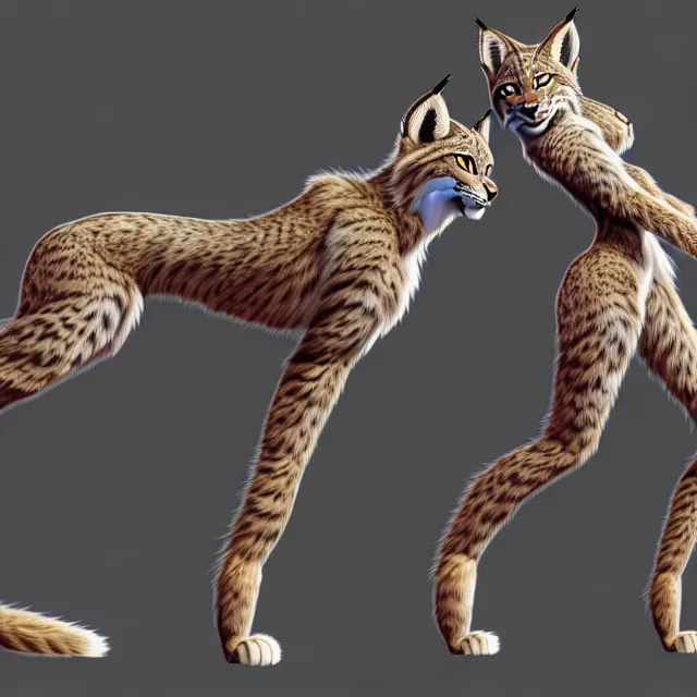 Image similar to the full body of anthropomorphic lynx fursona from behind wearing a steampunk suit as unimaginably beautiful, gorgeous, elegant, young woman with lynx head, fluffy tail, paw pads, an ultrafine hyperdetailed illustration by furaffinity, intricate linework, white fur, unreal engine 5 highly rendered, global illumination, radiant light, detailed and intricate environment