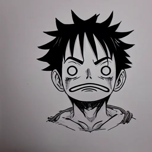 Image similar to luffy with mustache by kim jung gi