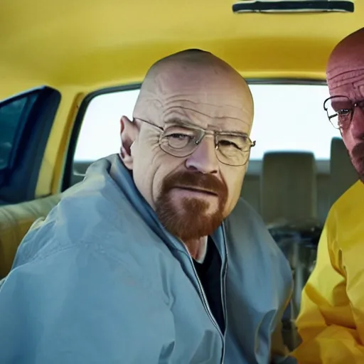 Image similar to A Still from Breaking Bad with Danny Devito starring as both Walter White and Jesse Pinkman, shot on a production grade camera, 4K.