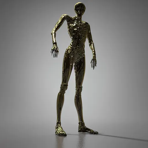 Prompt: 3 d render melted humanoid, sculpture, chrometype, liquid metal, neotribal, raytraced, volumetric lightning, 8 k by wlop, innate studio h - 1 0 0 0 w - 1 0 0 0