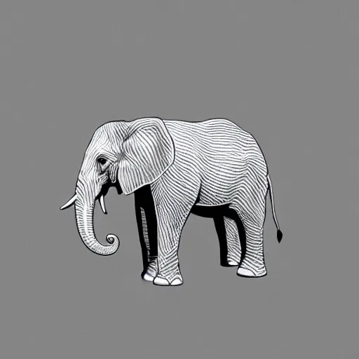 Prompt: An isometric photo of an elephant, white background