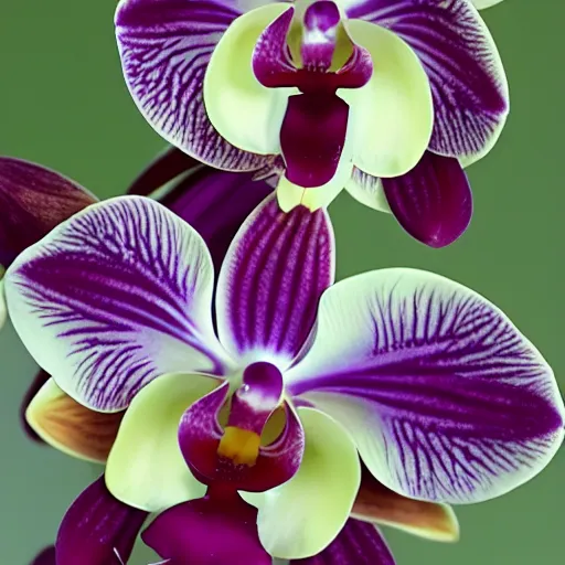 Image similar to Phal orchid, Solar Flare 'Monte Vista', Tall spikes and very nice waxy flowers, flower photography, still image,