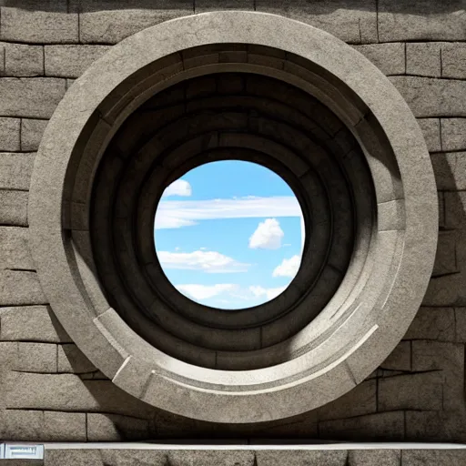 Image similar to stargate made of stone that form a circle, cinematic view, epic sky : : highly detailed