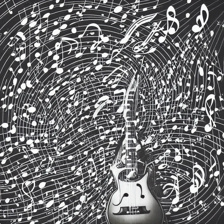 Prompt: a fantastic picture that depicts music, beautiful songs that soothe the soul