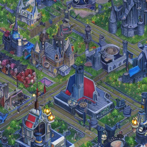 Prompt: Twilight Town from Kingdom Hearts except it’s a sprawling metropolis