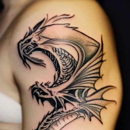 Image similar to a small tattoo of a dragon