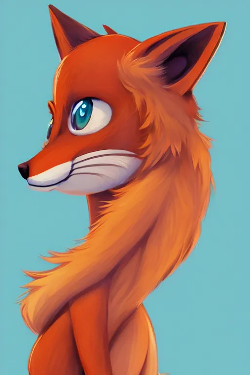 Image similar to an anthropomorphic fox fursona with a fluffy tail, backlighting, trending on artstation, digital art, furry art, trending on furaffinity, fantasy art, by kawacy, anime art