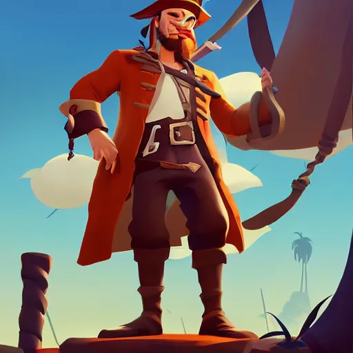 Image similar to painting jack the pirate on sea of thieves game avatar hero smooth face median photoshop filter cutout vector behance hd by jesper ejsing, by rhads, makoto shinkai and lois van baarle, ilya kuvshinov, rossdraws, illustration, art by ilya kuvshinov and gustav klimt