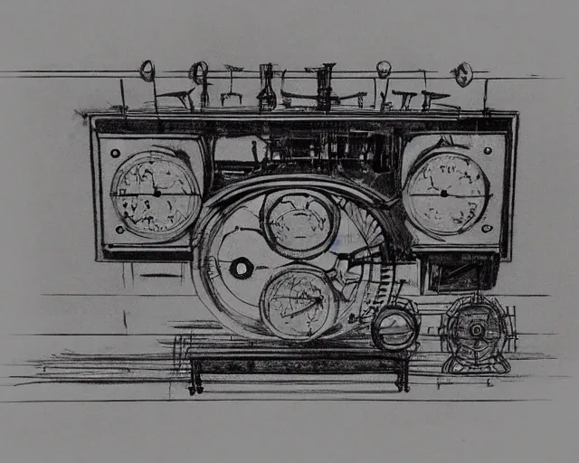 Prompt: steampunk mechanical electrical television set sketch by leonardo da vinci