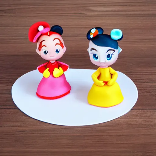 Prompt: product photograph of cute disney cake toppers for babies, octane render, hyper realistic, cute, kawaii, toys, plastic, vinyl, 8 k, white background,