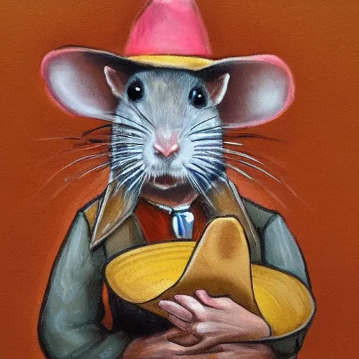 Image similar to rat with a cowboy hat