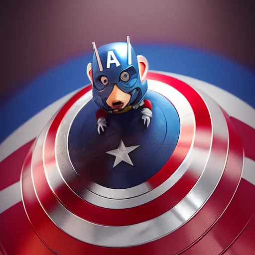 Prompt: Hedgehog captain America, artstation, octane render