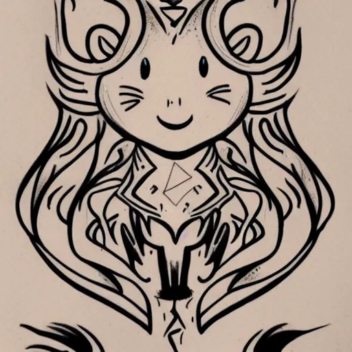 Image similar to tattoo design of a cute will o'the wisp character