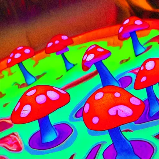 Prompt: tripping on Psychedelic Mushrooms in Las Vegas