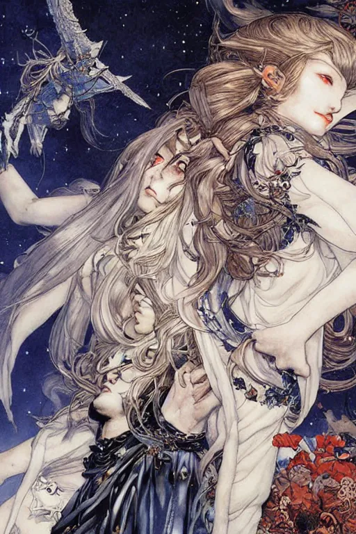 Image similar to moon maiden by ayami kojima and akihiko yoshida