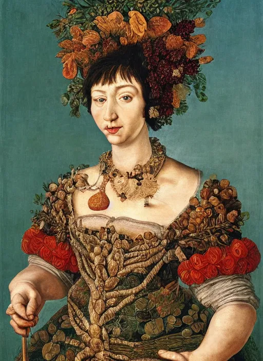 Image similar to a portrait of a noble woman in the style of gioseppo arcimboldo,