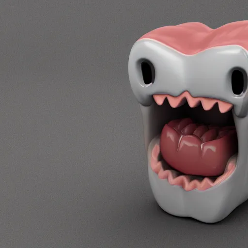 Image similar to poorly rendered 3 d set of teeth