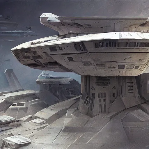 Prompt: brutalist base scifi, star wars, empire, concept art, high details