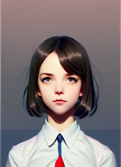 Image similar to full body beautiful and cute and aesthetic school girl greeting, very slightly smiling, wave a hand at the camera, perfect face, symmetric eyes, sharp focus, specular reflection, occlusion shadow, artstation, by ilya kuvshinov and jeremy lipking, light novel cover art, 3 d epic illustrations, symmetric body