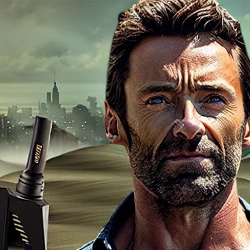 Image similar to Hugh Jackman as Rick Grimes, realistic picture