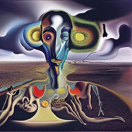 Prompt: consciousness expanding during a psychedelic fever dream, surreal and ethereal by salvador dali