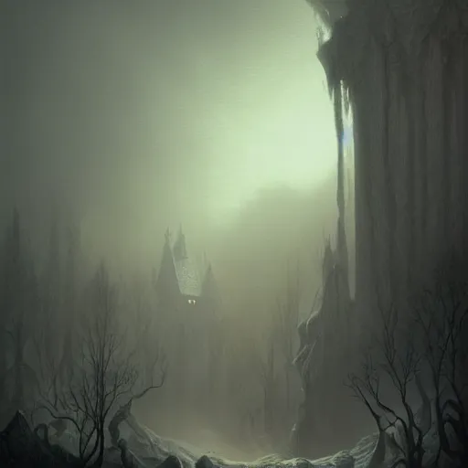 Prompt: Crafting A Nightmare, intricate, elegant, fantasy, highly detailed, digital painting, sharp focus, illustration, beautiful volumetric lighting, epic light, artstation, colorful, art by Carl Gustav Carus