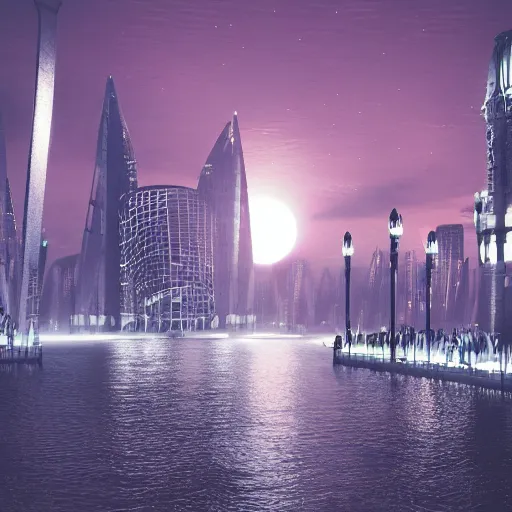 Prompt: futuristic venice at night, octanerender, realistic, photoreal