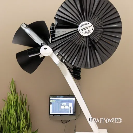 Prompt: office fan grave