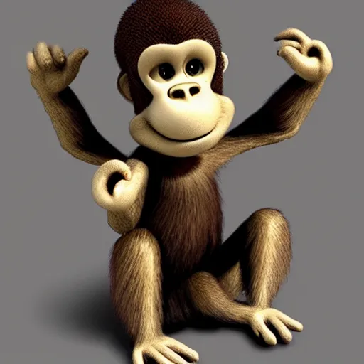 Image similar to a cute monkey, NFT style, cartoonish