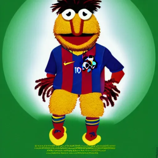 Prompt: portrait of muppet Lionel Messi