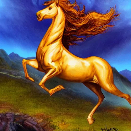 Image similar to a merhorse, fantasy art,
