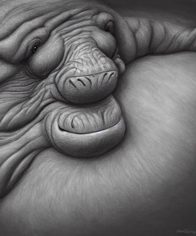 Image similar to tired anthropomorphic hippo lying in bed, closeup, accurate features, focus, very intricate ultrafine details, masterpiece, 8 k hd, realistic shaded lighting, digital painting, artstation, concept art, kids book illustration, sharp focus, illustration