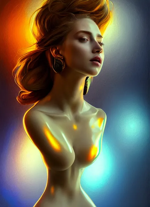 Prompt: iridescent bust of a pale attractive women made of kintsugi steel silk, background hyper detailed, character concept, full body, dynamic pose, glowing lights intricate, elegant, highly detailed, digital painting, artstation, concept art, sharp focus, illustration, qwek dom, zaragoza gilberto soren, barcelo tomas