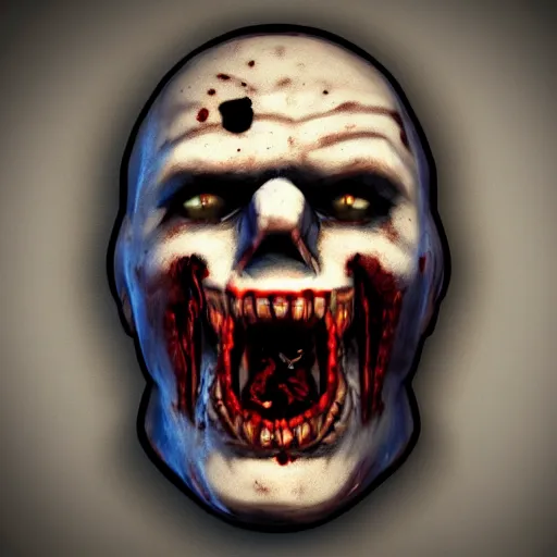 Image similar to zombie - head gta v game symbol, style of stephen bliss, urban apocalypse, icon, symbol, unreal engine, octane render