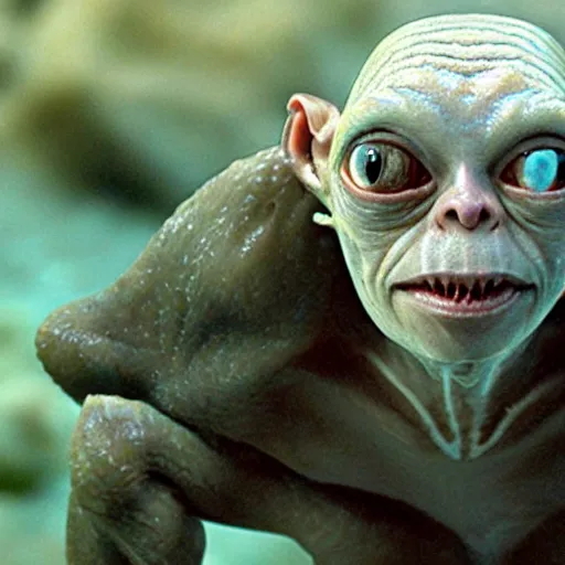 Prompt: gollum - faced fish