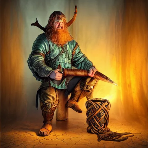 Prompt: photorealistic viking sipping mead out of a mead horn in the style of michael whelan. hyperdetailed photorealism, 1 0 8 megapixels, amazing depth, high resolution, 3 d shading, 3 d finalrender, 3 d cinematic lighting, glowing rich colors, psychedelic overtones, artstation concept art.