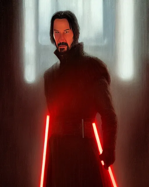 Prompt: 5 5 mm portrait photo of keanu reeves 2 as darth revan. magical atmosphere. art by greg rutkowski. highly detailed 8 k. intricate. lifelike. soft light. nikon d 8 5 0.