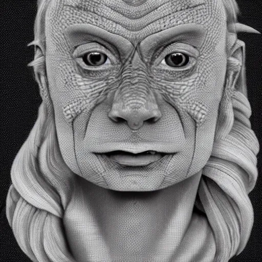 Image similar to a portrait of a lizard - person, reptilian, scales, photorealistic, ( ( liz truss ) )