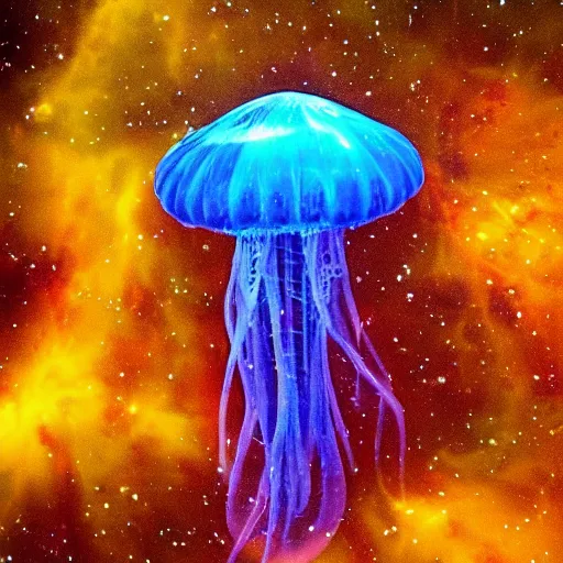 Prompt: jellyfish floating in the nebula