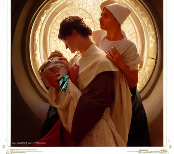 Image similar to photography of a pope kissing the breast of a sensual woman, deep focus, intricate, elegant, highly detailed, digital painting, artstation, concept art, matte, sharp focus, illustration, art by artgerm and greg rutkowski and alphonse mucha