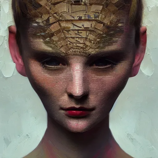 Prompt: 3 d, happy fashion model looks into the frame, intricate oil painting, high detail, figurative art, multiple exposure, poster art, 3 d, by stanley kubrick and tooth wu and wlop and beeple
